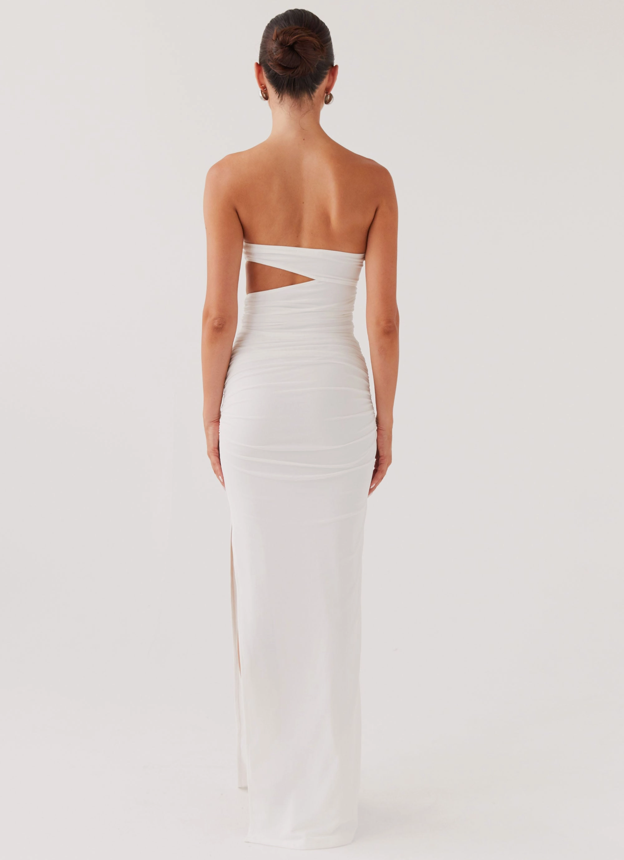 spring outfit Into Pieces Mesh Maxi Dress - White