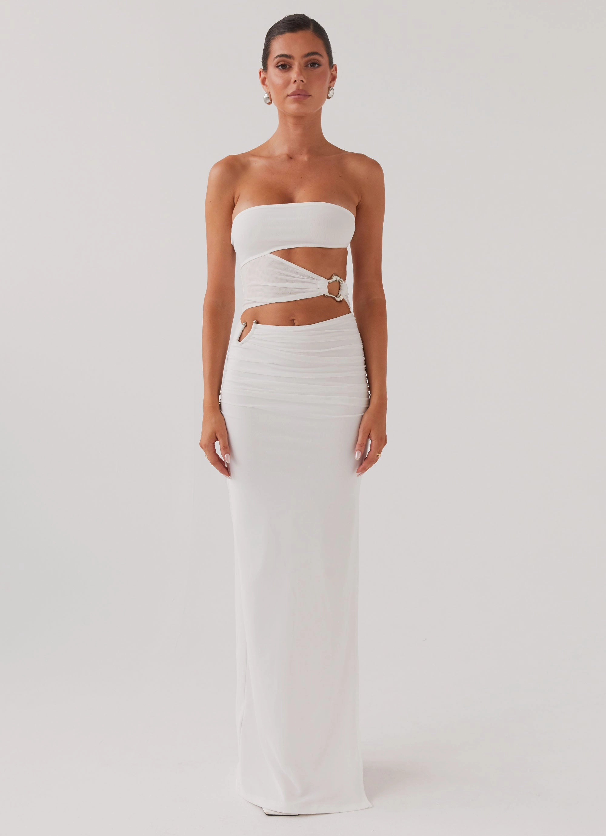 Into Pieces Mesh Maxi Dress - White Bohemian style