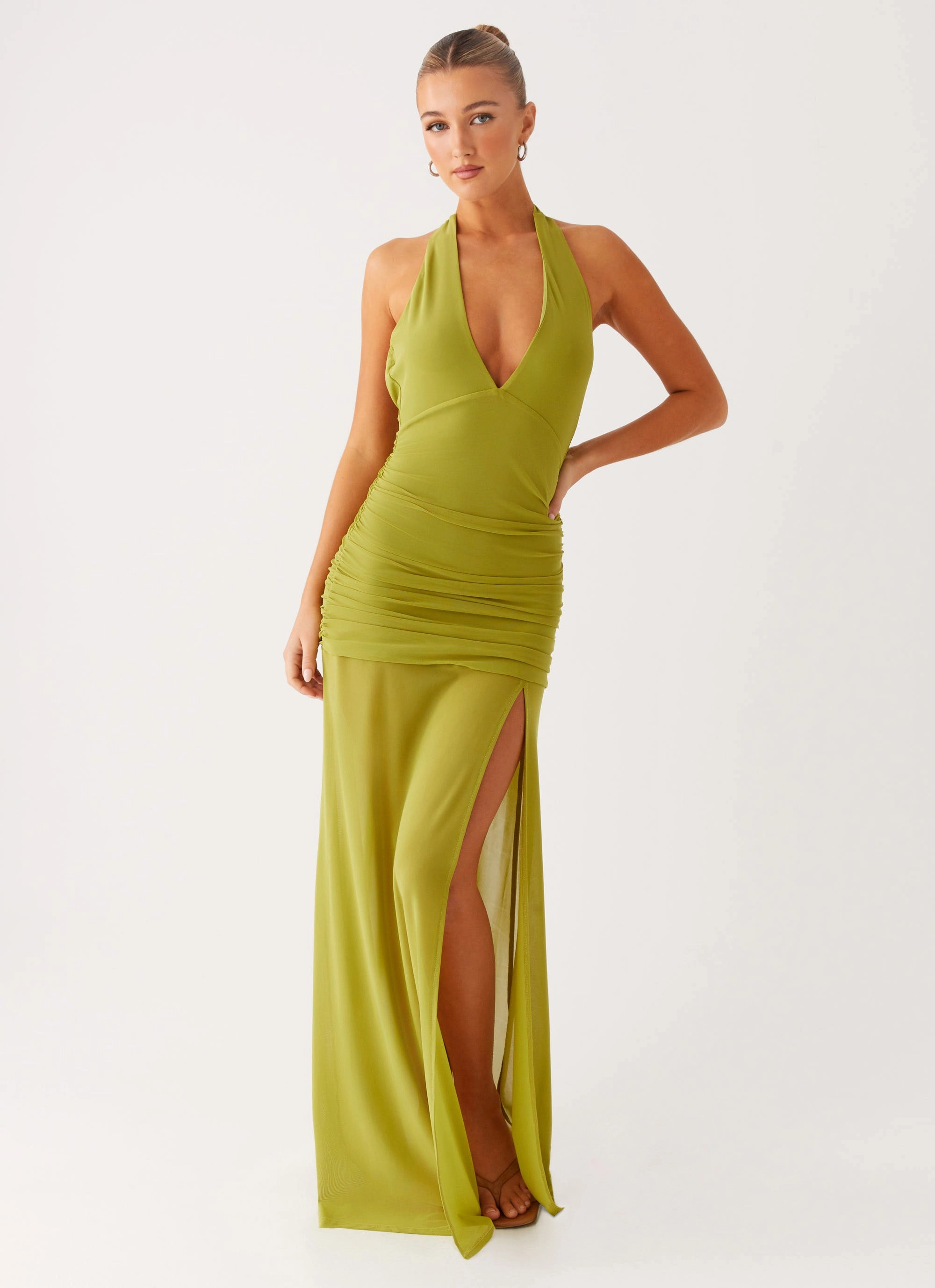 Magnetic-Closure Sleek Flex Island Muse Dress - Lime