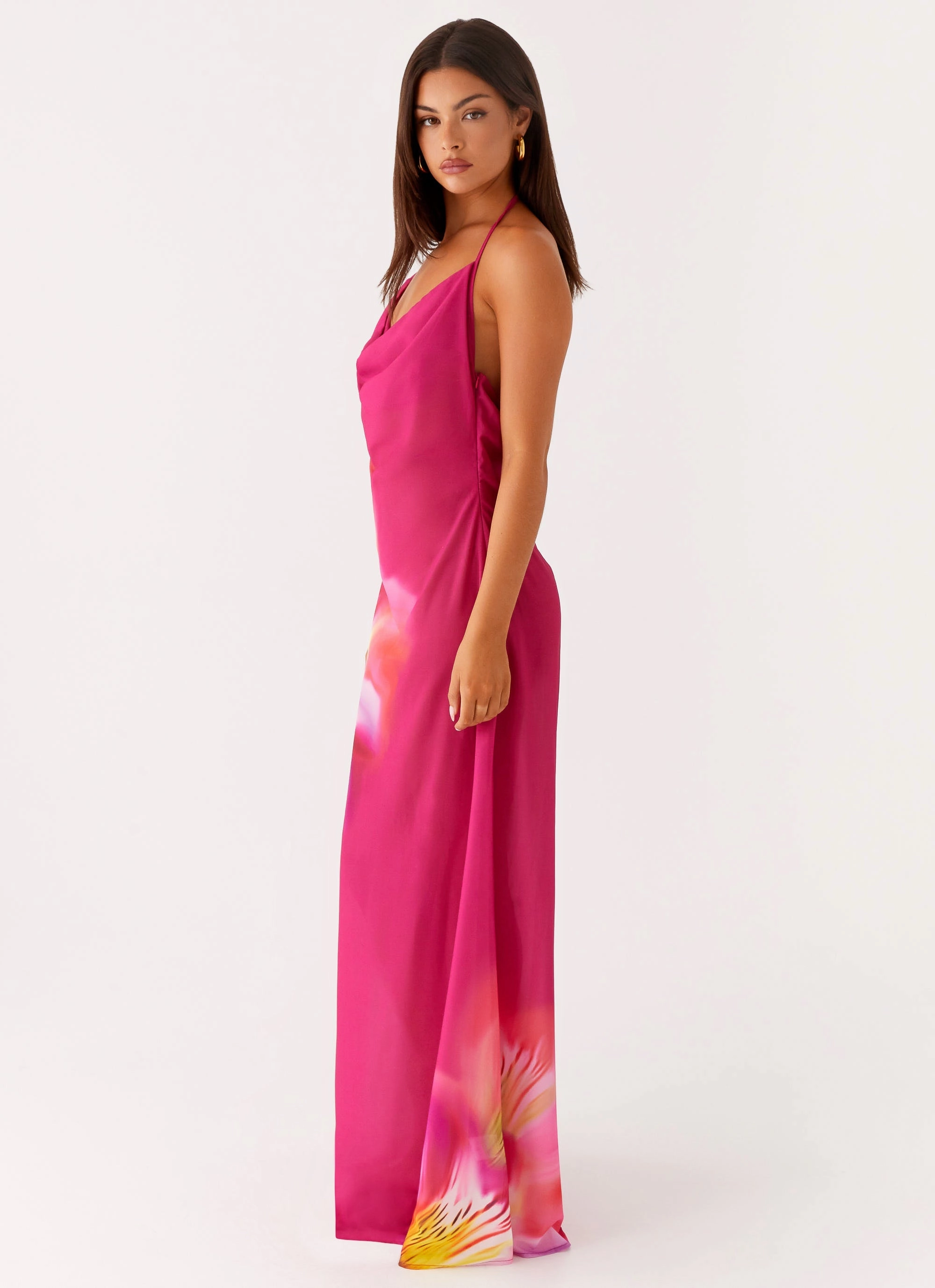 Fantasy Maxi Dress - Pink Tropical Relax Form Soft Wear