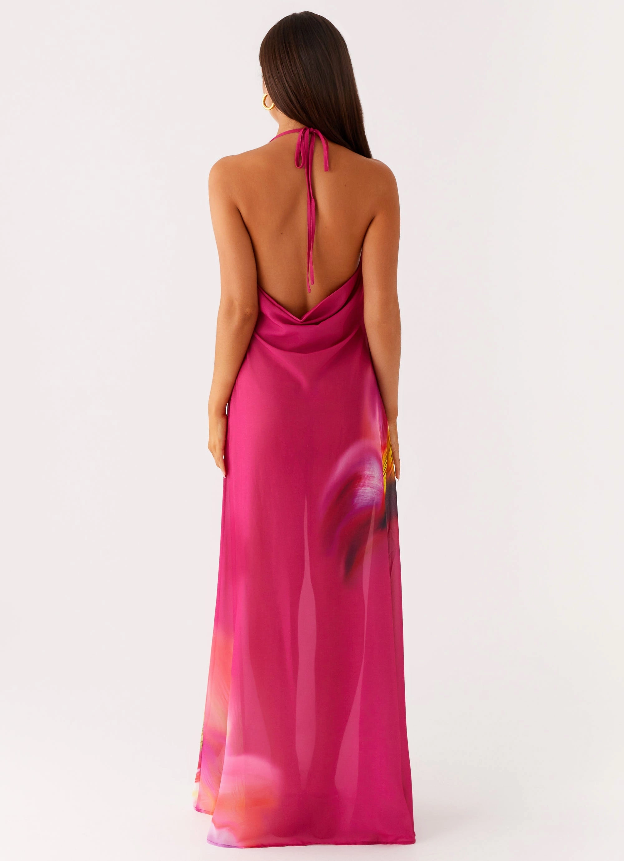 ElasticWaistband Fantasy Maxi Dress - Pink Tropical