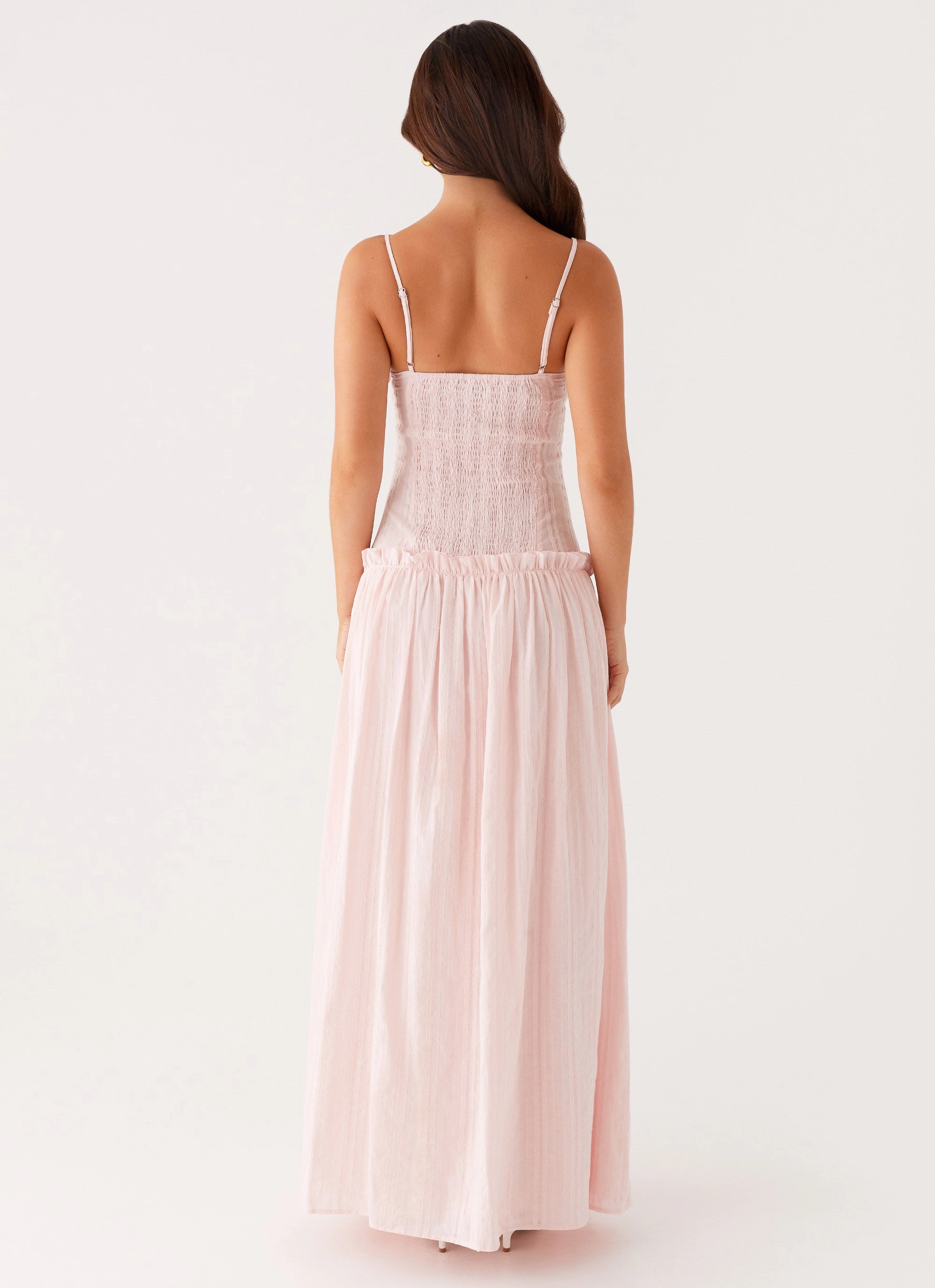 Jacinda Drop Waist Maxi Dress - Pink Romantic Bloom