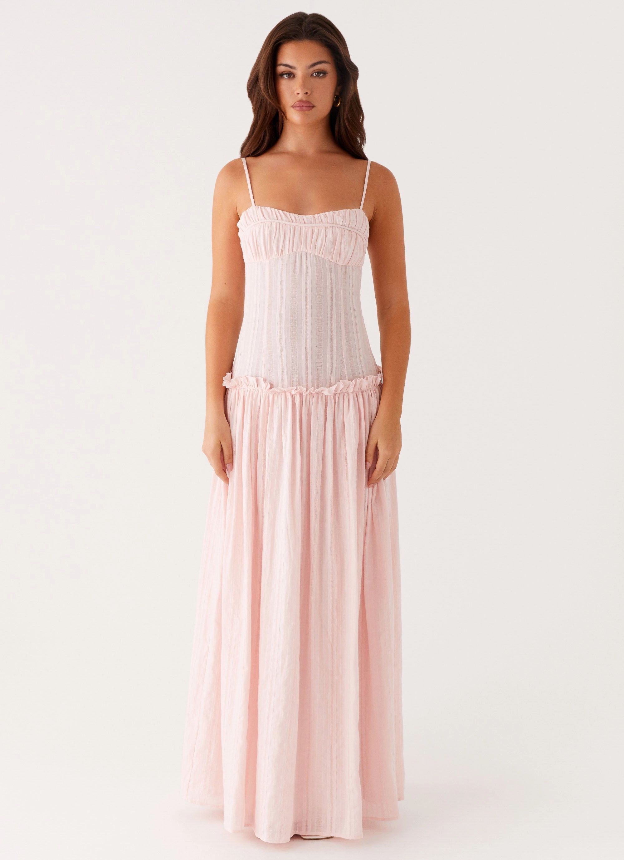 Simple Comfort Morning Wear Jacinda Drop Waist Maxi Dress - Pink