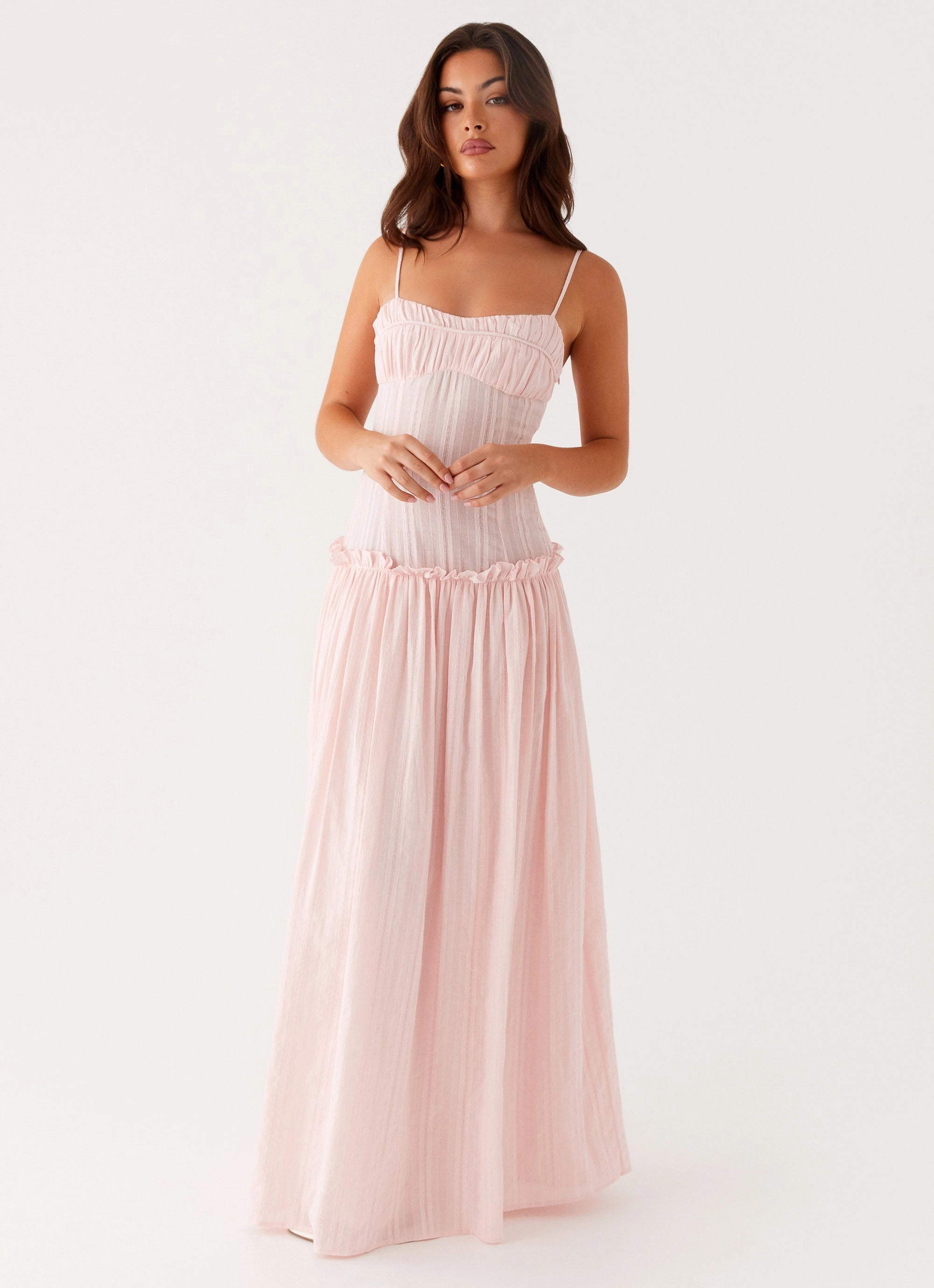 Jacinda Drop Waist Maxi Dress - Pink Wave Soft
