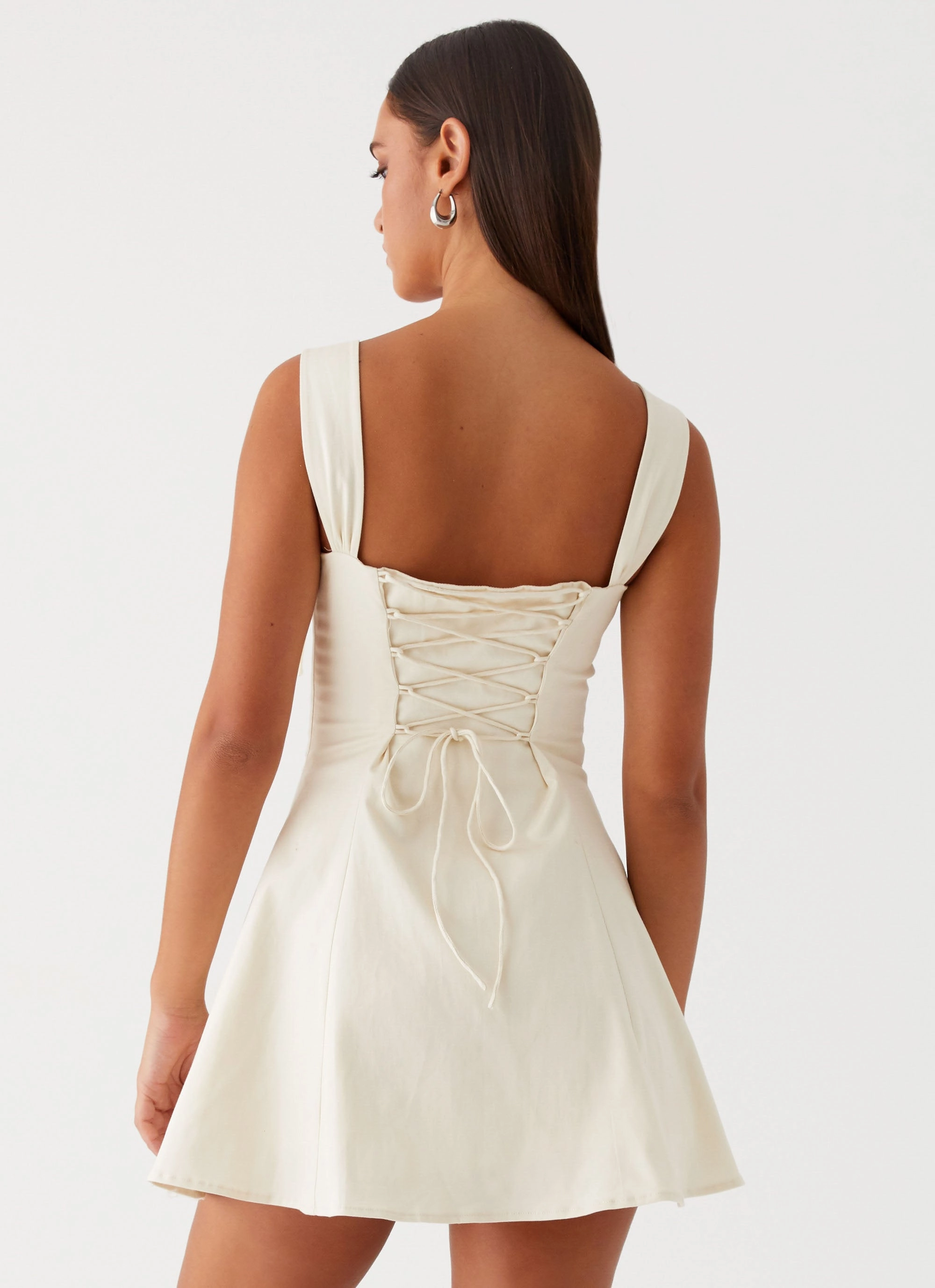 Comfy Look Chilly Day Comfort Jamaya Tie Mini Dress - Ivory