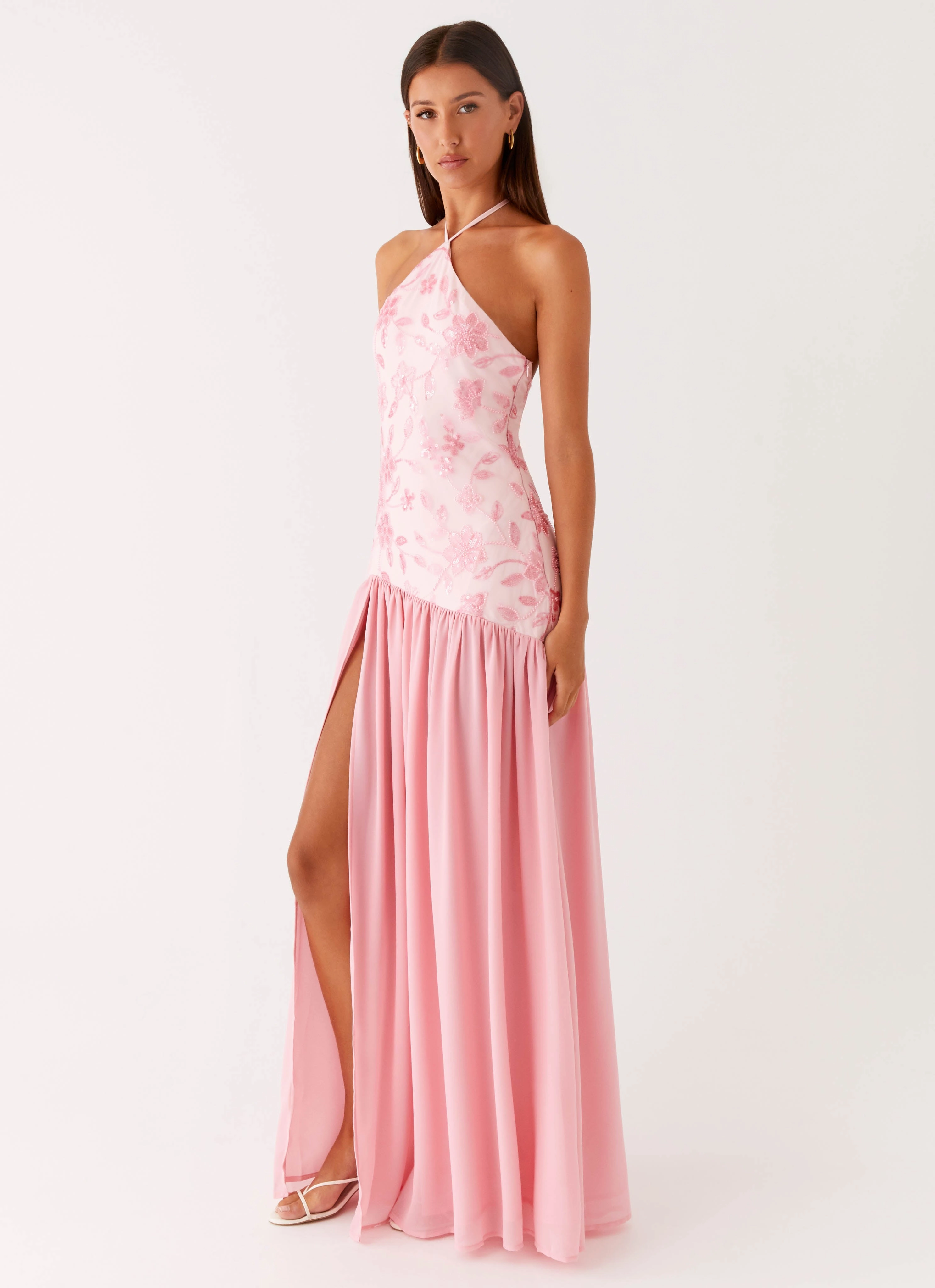 Janelle Beaded Maxi Dress - Pink Classic Line