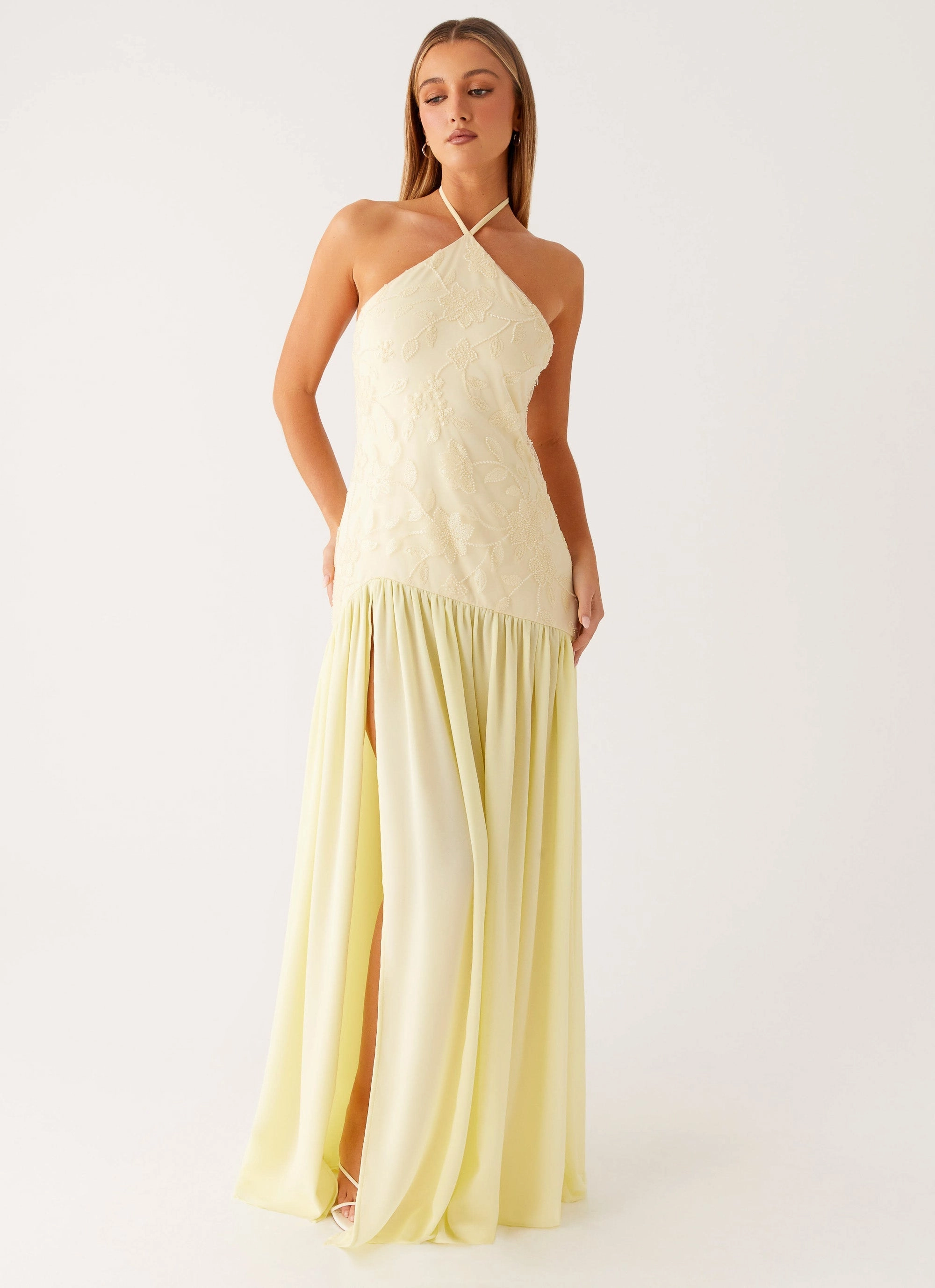 Comfortable fit for outings Janelle Beaded Maxi Dress - Yellow
