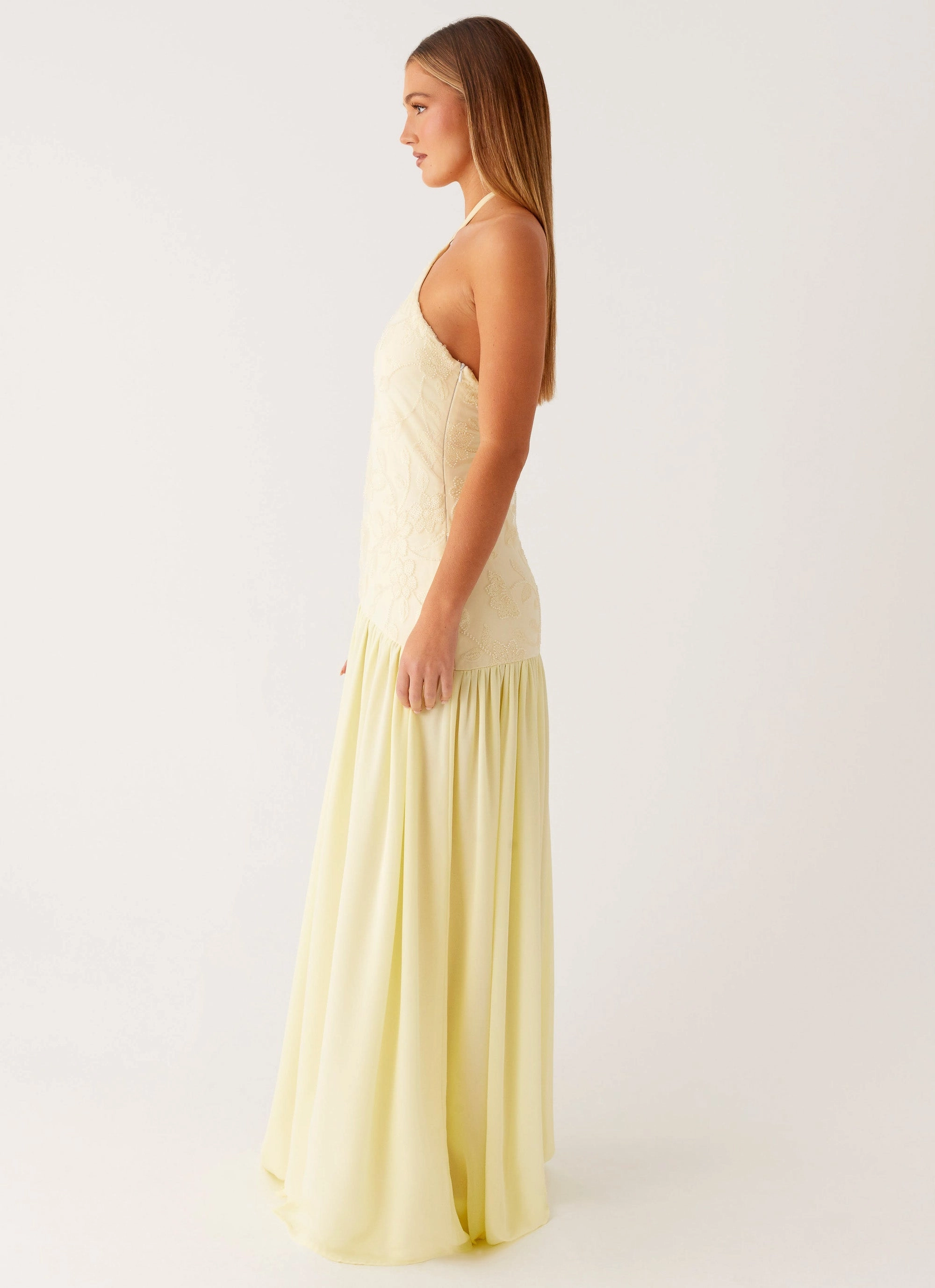 Active Moments Power Soft Janelle Beaded Maxi Dress - Yellow