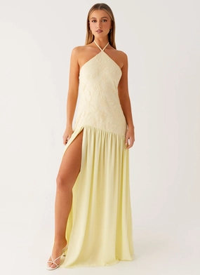 Versatile occasion dress Janelle Beaded Maxi Dress - Yellow