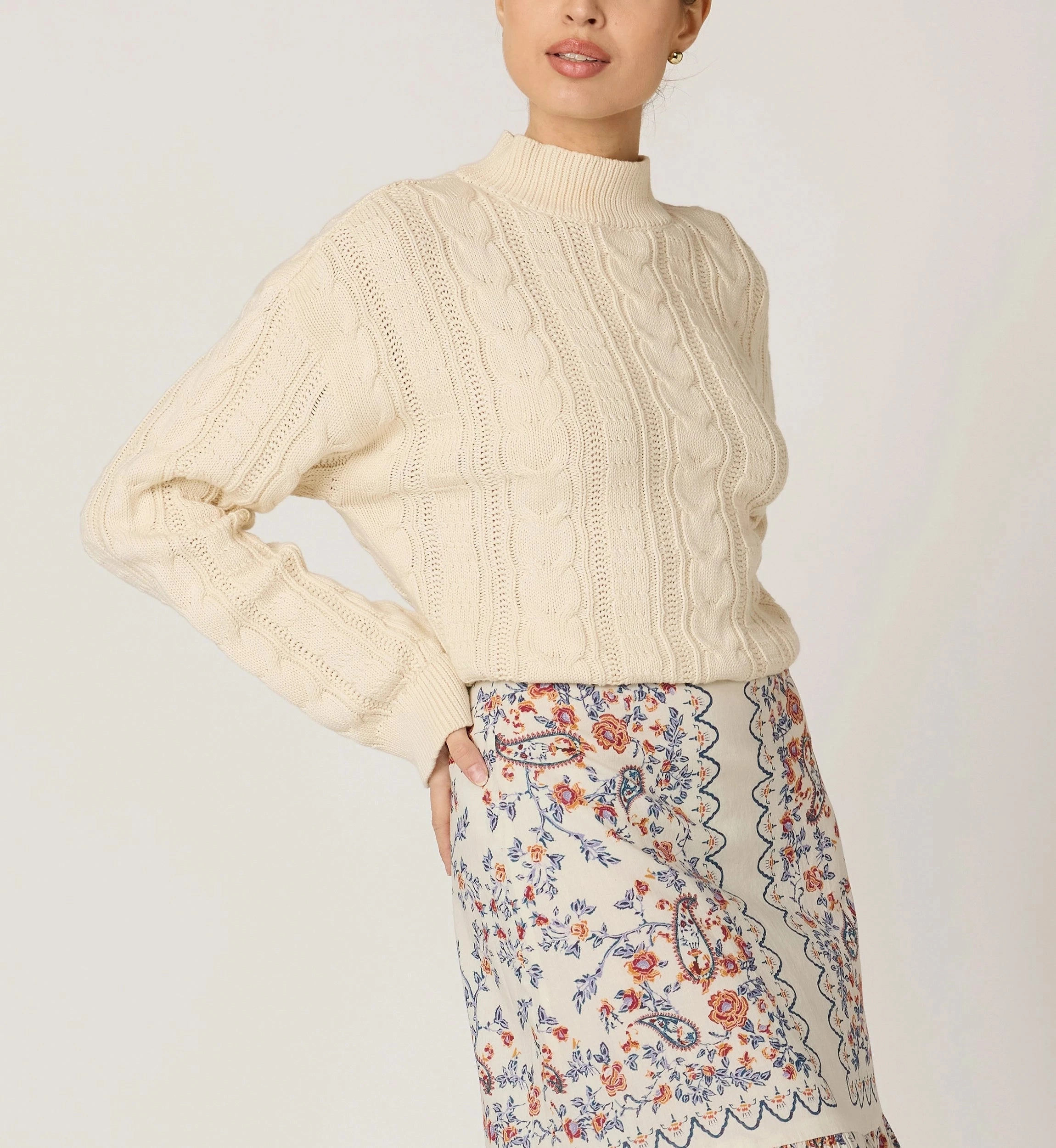 Janie Sweater | Ivory Soft Warmth