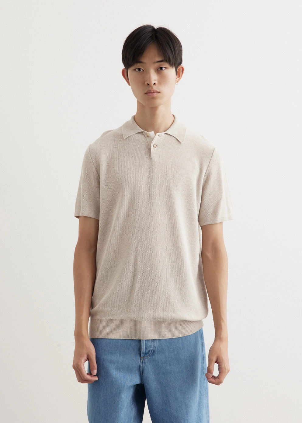 Jay Knit Polo No-Fuss Look Brushed Interior
