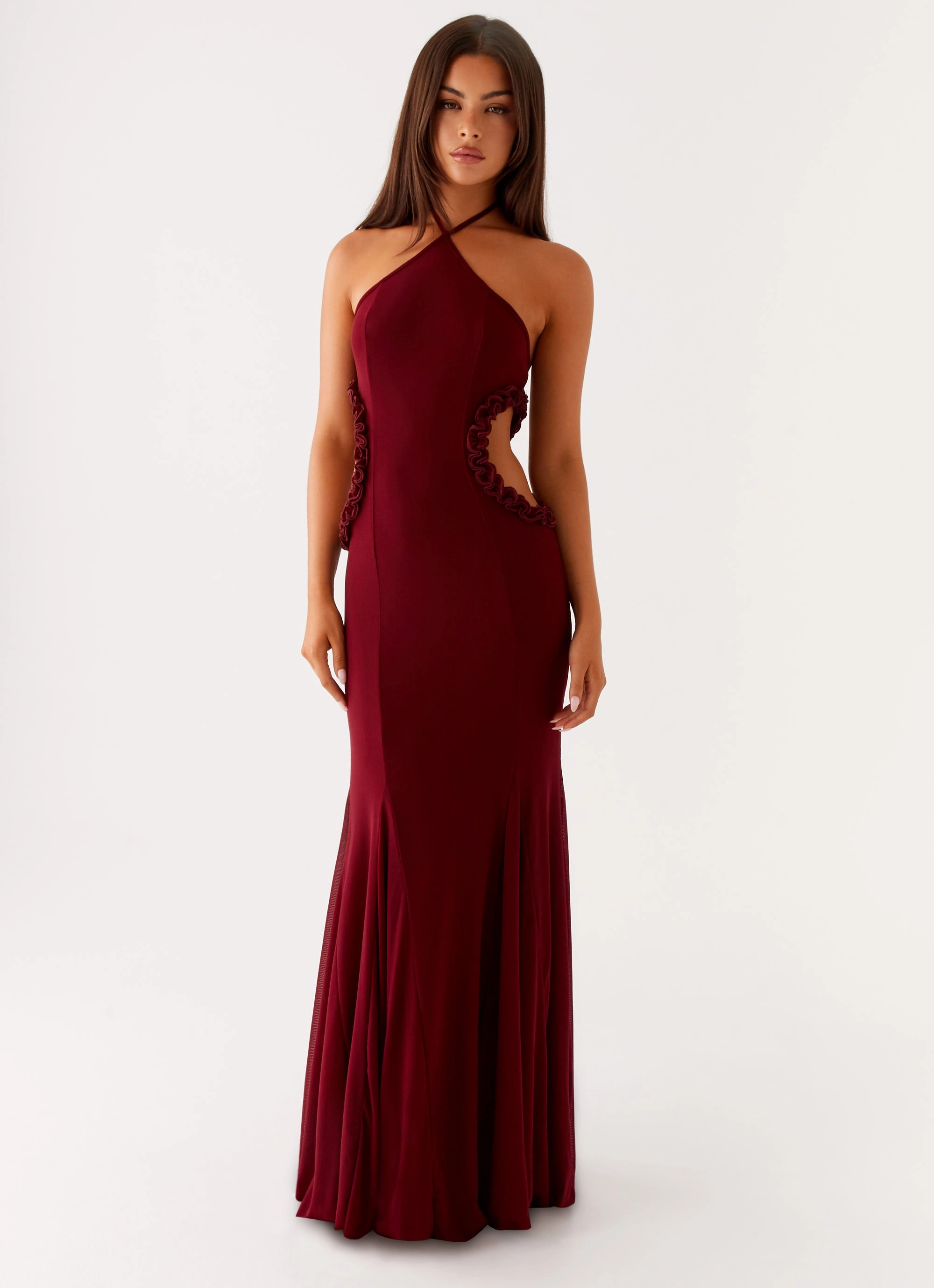 Jemima Maxi Dress - Raspberry Wine Mix-And-Match Sleek Vibe