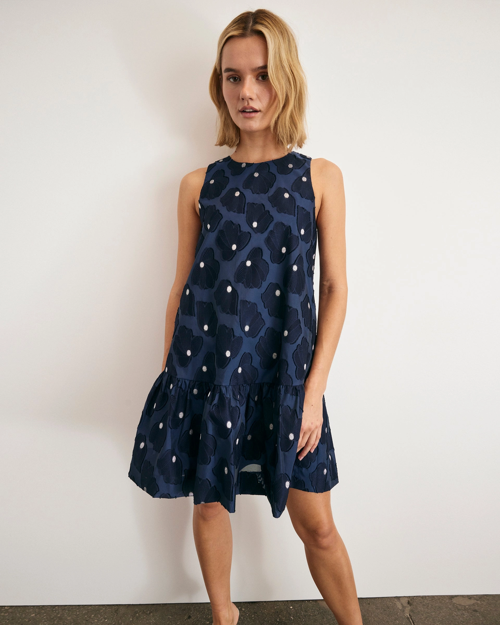 Jessie Dress Mixed Fabric Balanced Texture