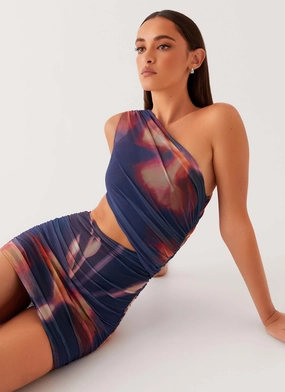 Addie Mini Dress - Midnight Bloom Chill Edge Sophisticated Cut