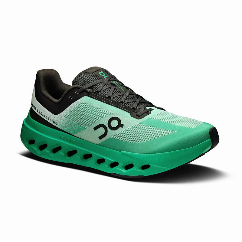 Men's Cloudsurfer Next Mint/Black running on an indoor track shoes