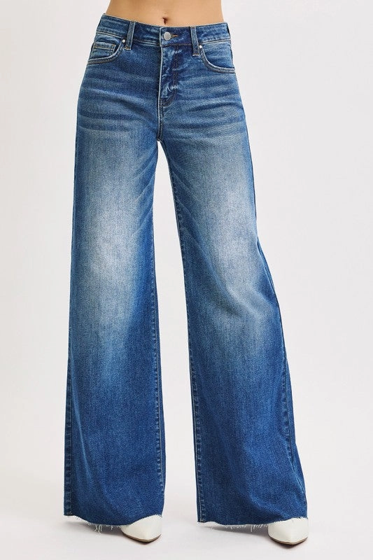 Jordan Tummy Control High Rise Ankle Palazzo Jeans Modern Shopping Day Stylish Casual Evening Stroll