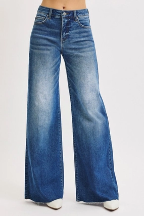 Jordan Tummy Control High Rise Ankle Palazzo Jeans Sharp Silhouette