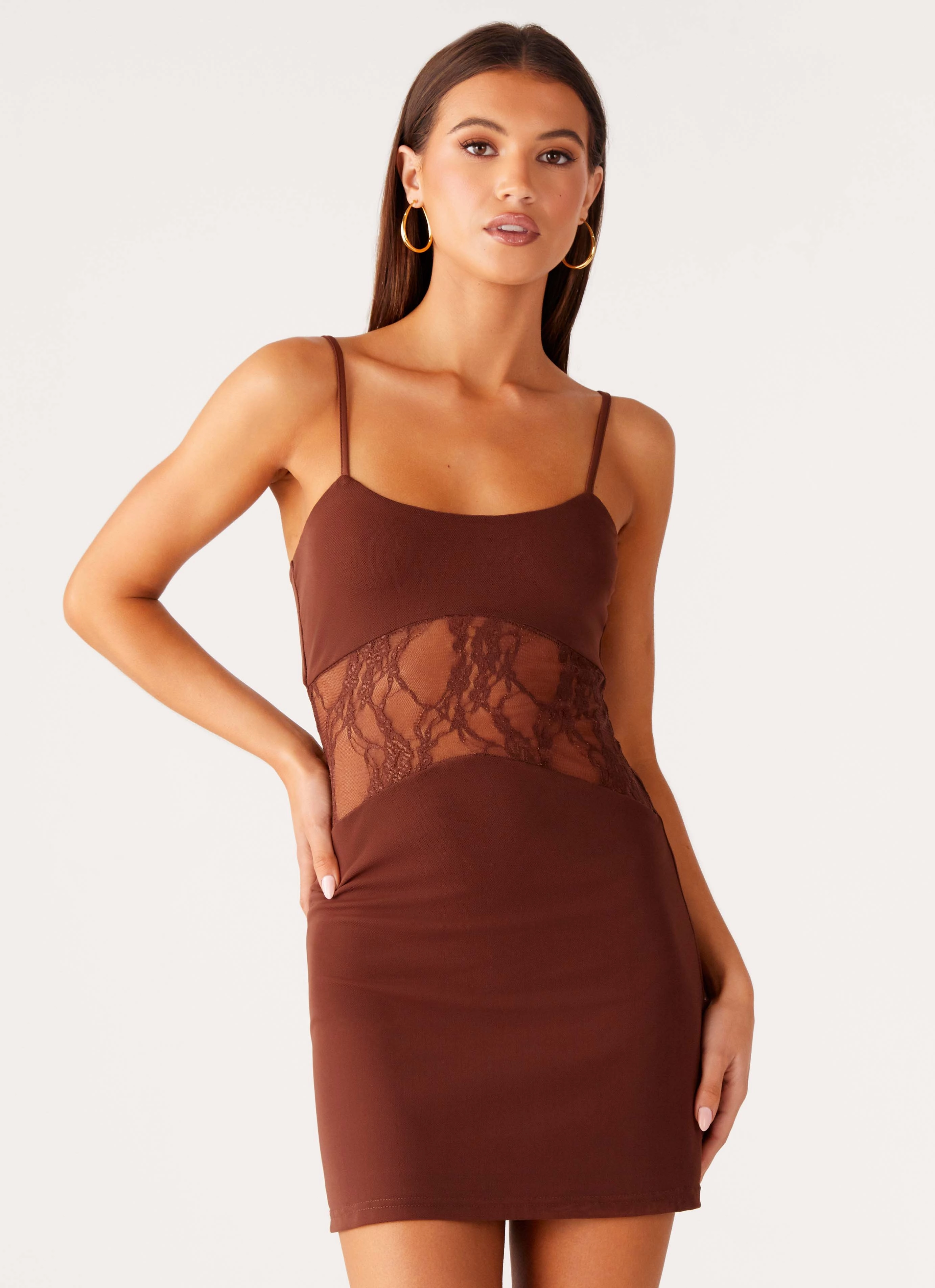 Jordanna Lace Mini Dress - Chocolate Fresh Combo