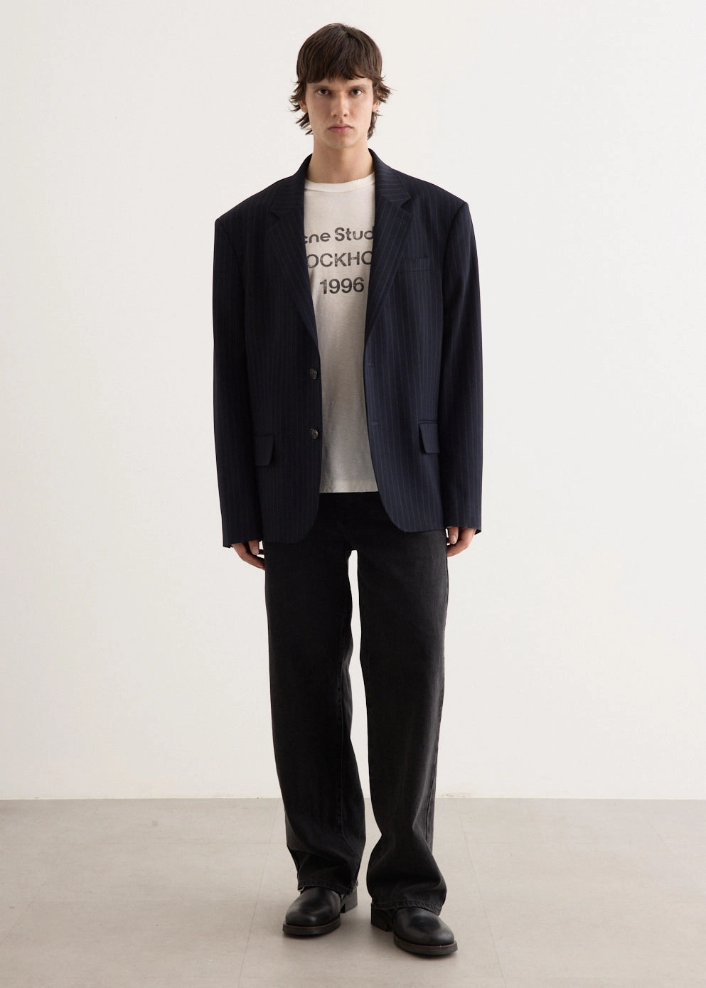 Cold Day Look Adjustable hood design Jotam Vis Pinstripe Suit Jacket