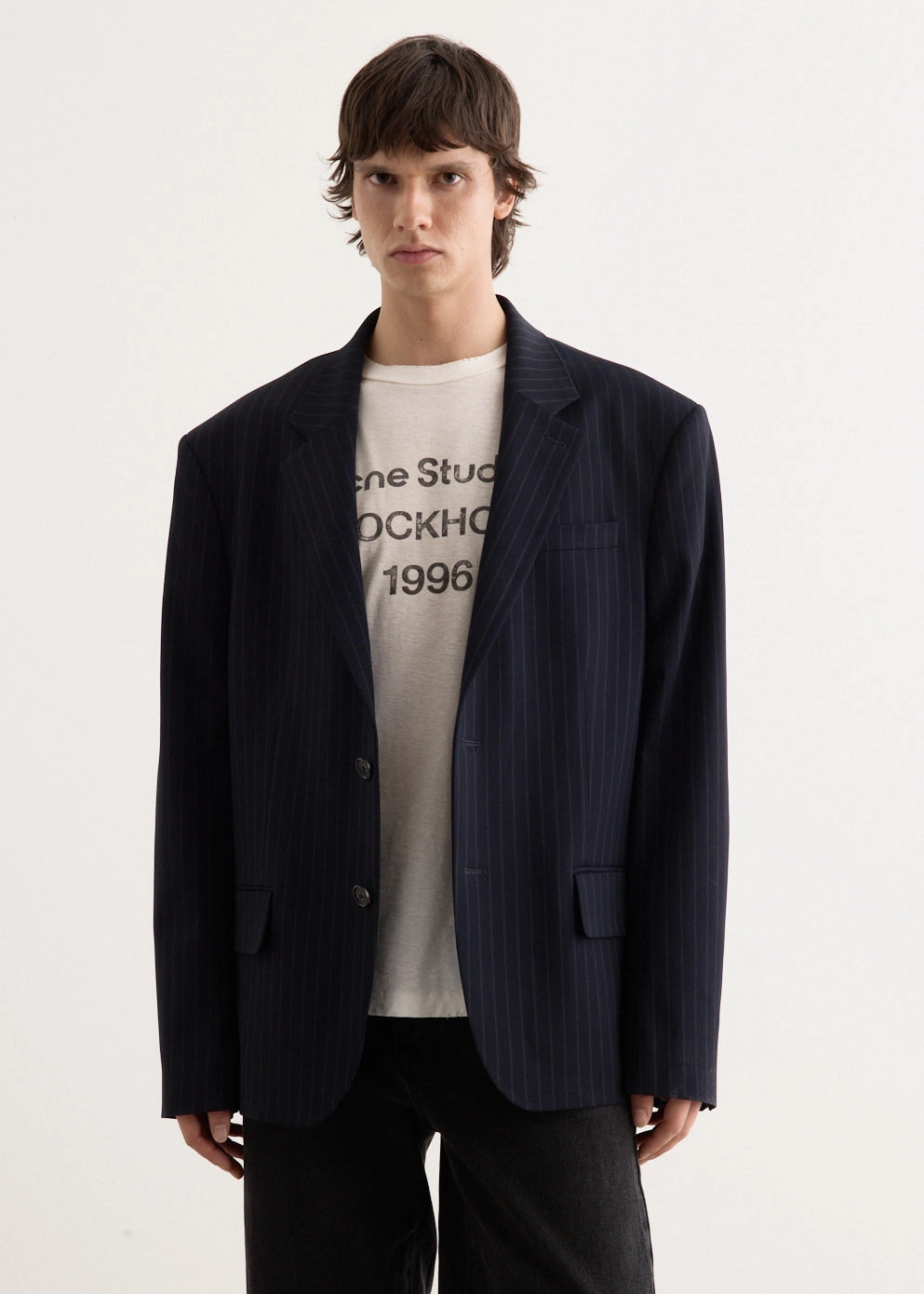 Jotam Vis Pinstripe Suit Jacket Waterproof Technology Flexible Daily Fit