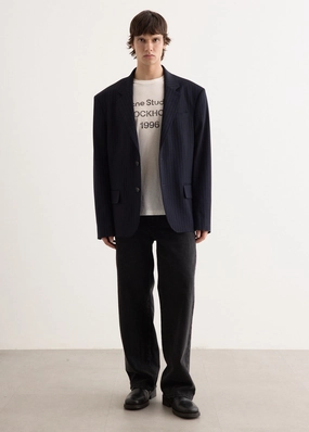 Cold Day Look Adjustable hood design Jotam Vis Pinstripe Suit Jacket