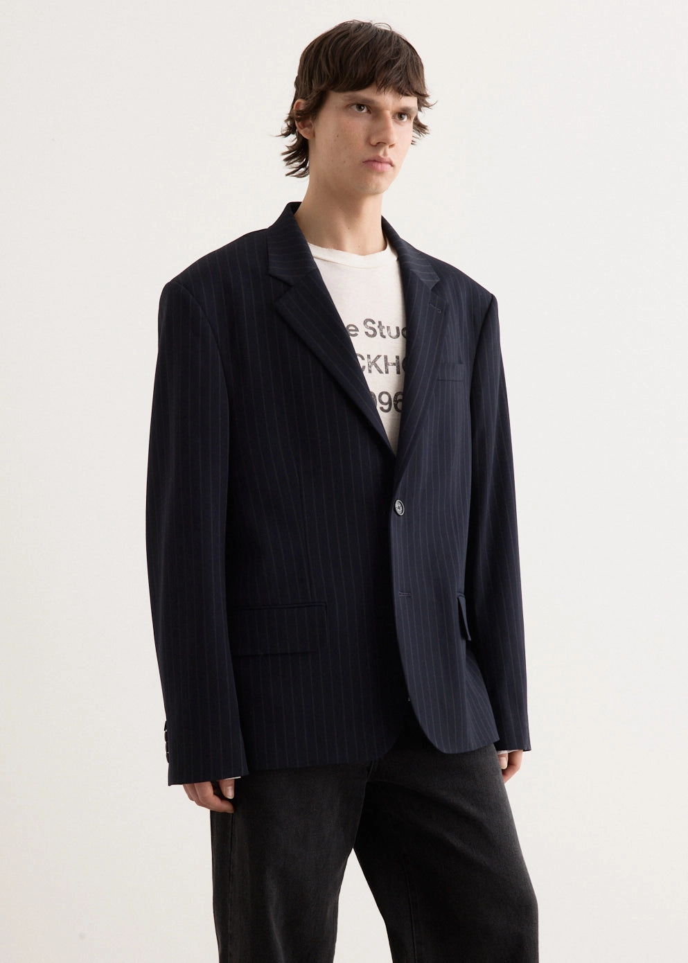 Jotam Vis Pinstripe Suit Jacket Modular Attachments