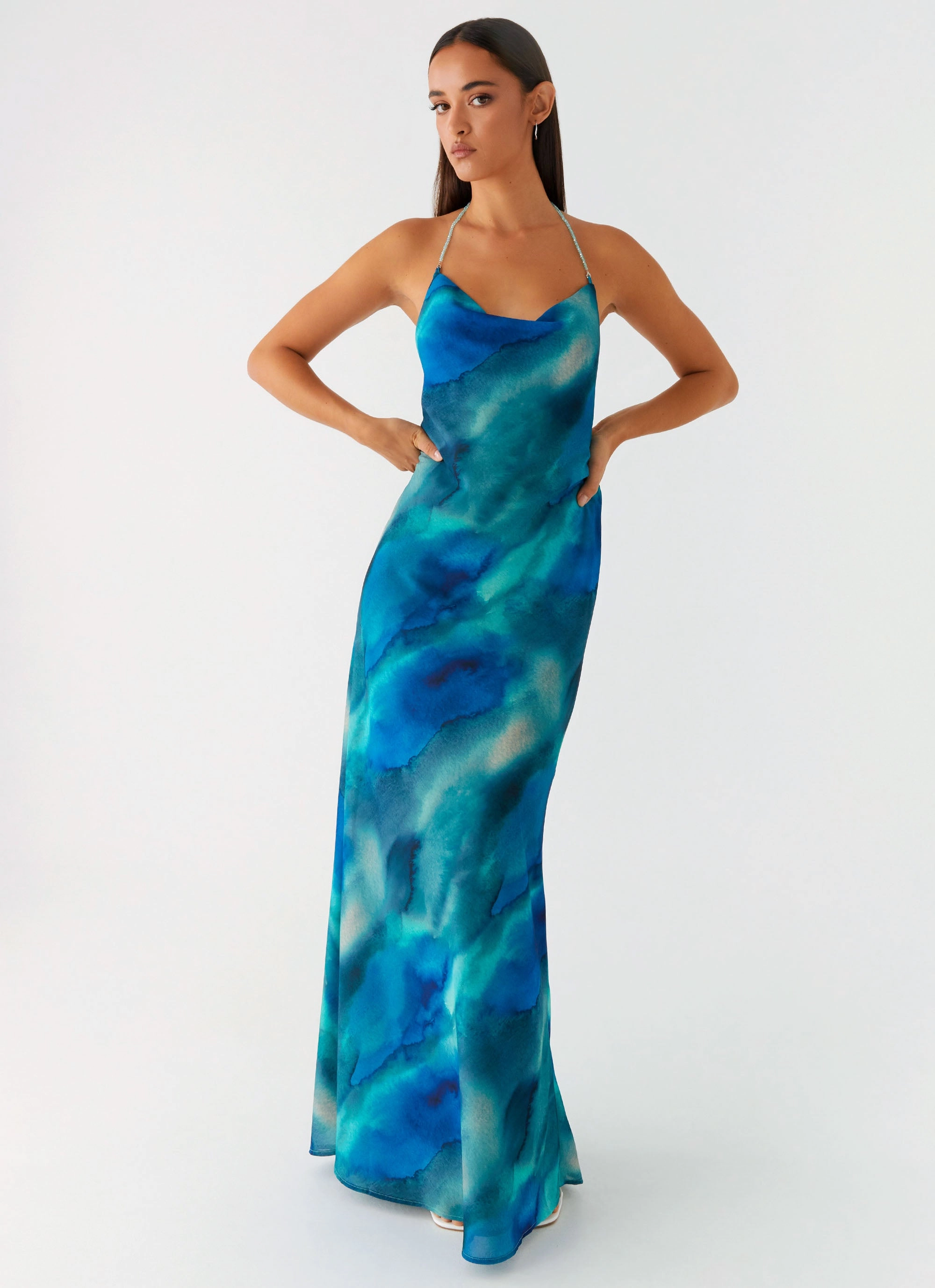 Statement-Piece Journey Maxi Dress - Blue Tie Dye