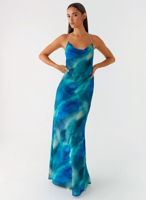Statement-Piece Journey Maxi Dress - Blue Tie Dye