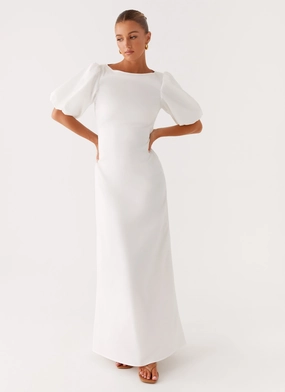 Judy Maxi Dress - White Natural Silhouette