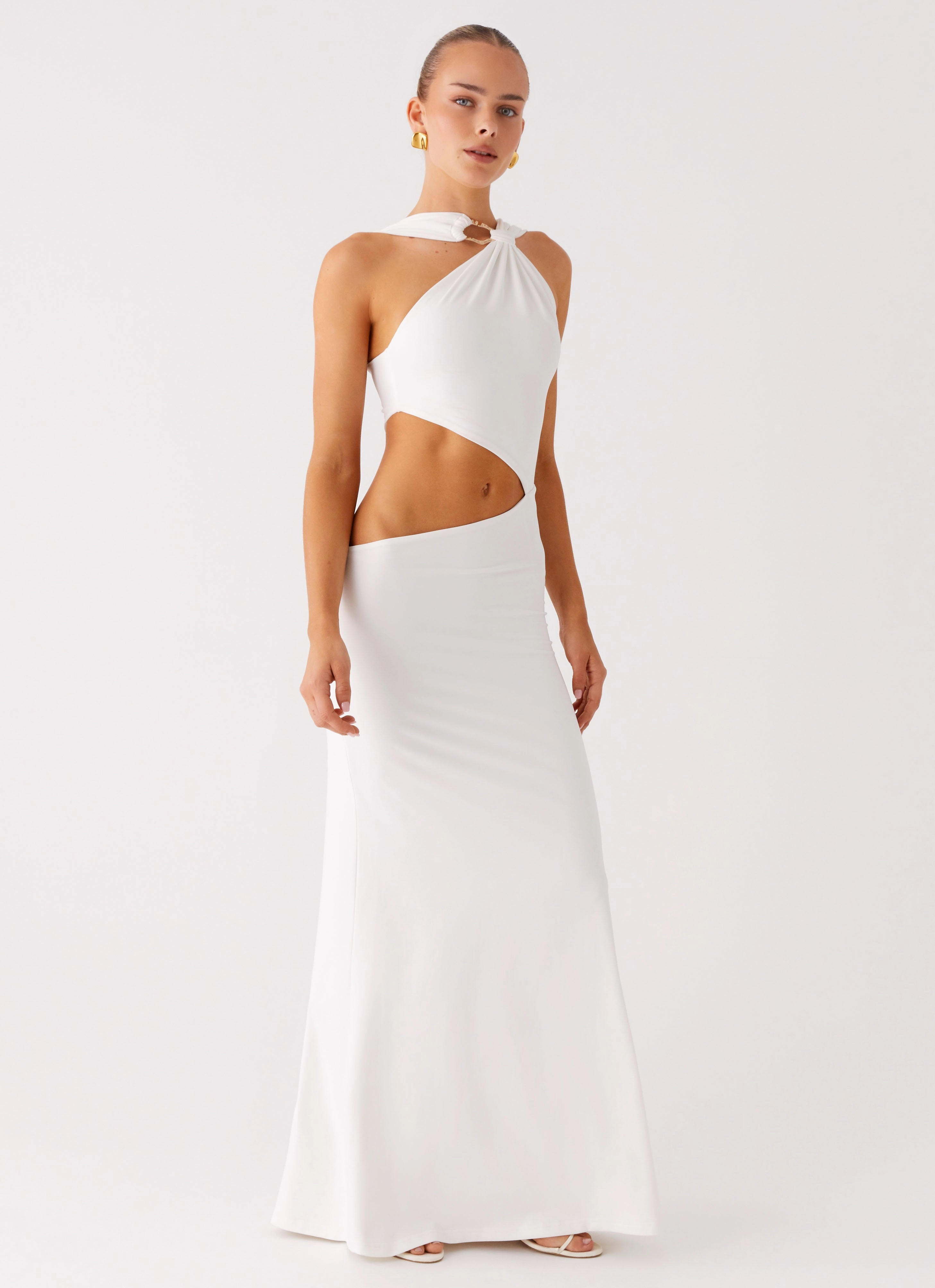 Juliander Knot Maxi Dress - White Effortless Touch