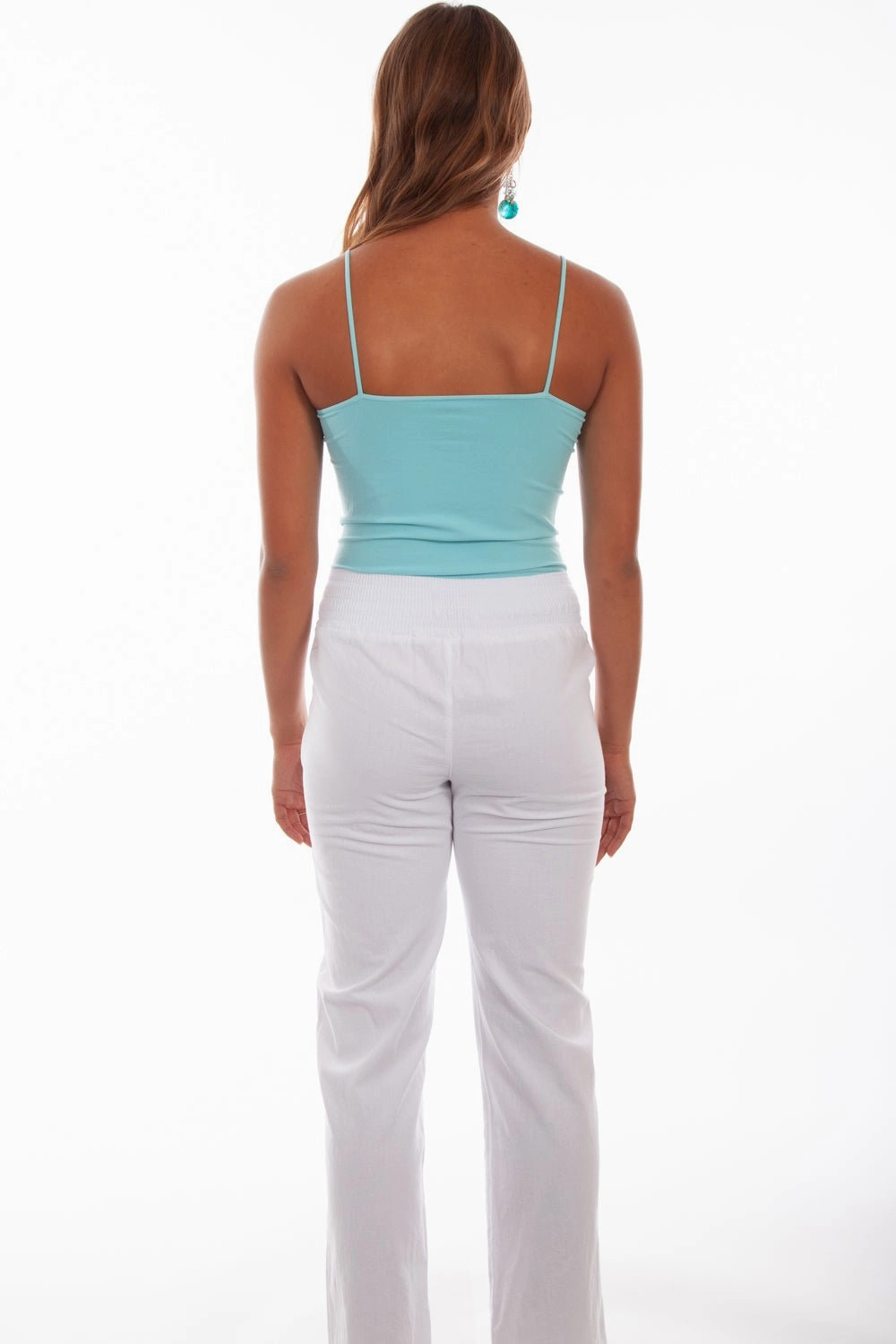 Scully Womens White 100% Cotton Crochet Pants No Fade Look