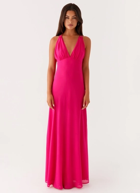 Kacia Maxi Dress - Fuchsia Social Ease