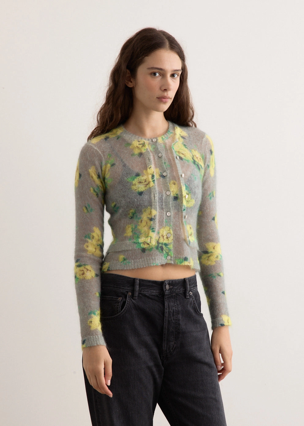 Quick Dry Knitwear Pure Detail Kahoo Printed Overwashed Cardigan