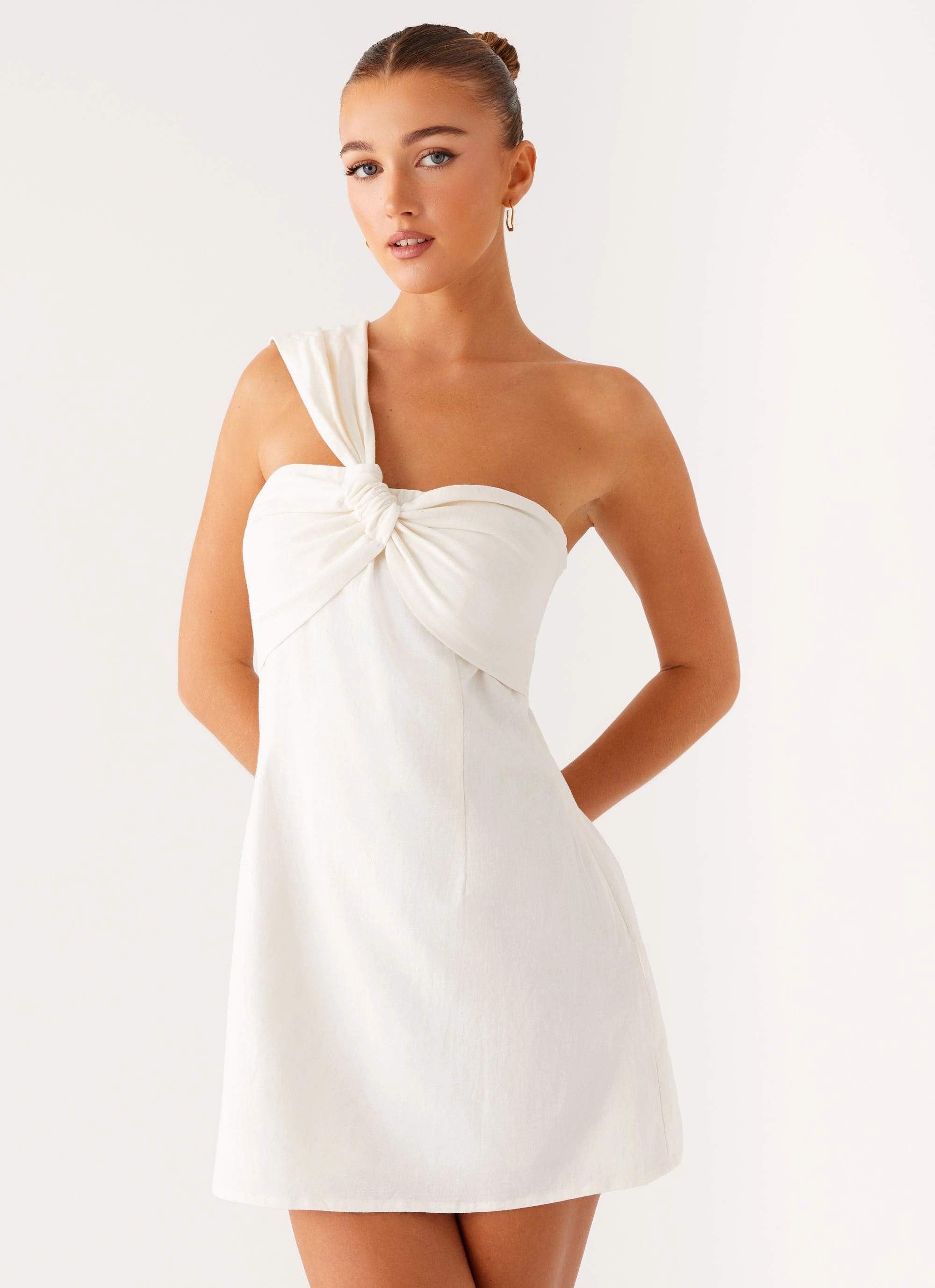 Kameron Mini Dress - White Smart Fabric