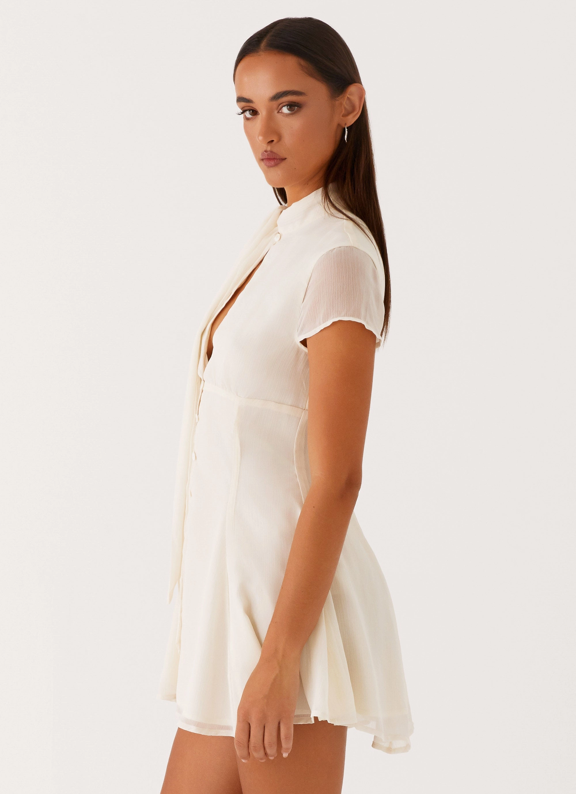 Karling Mini Dress - Ivory Semi Formal