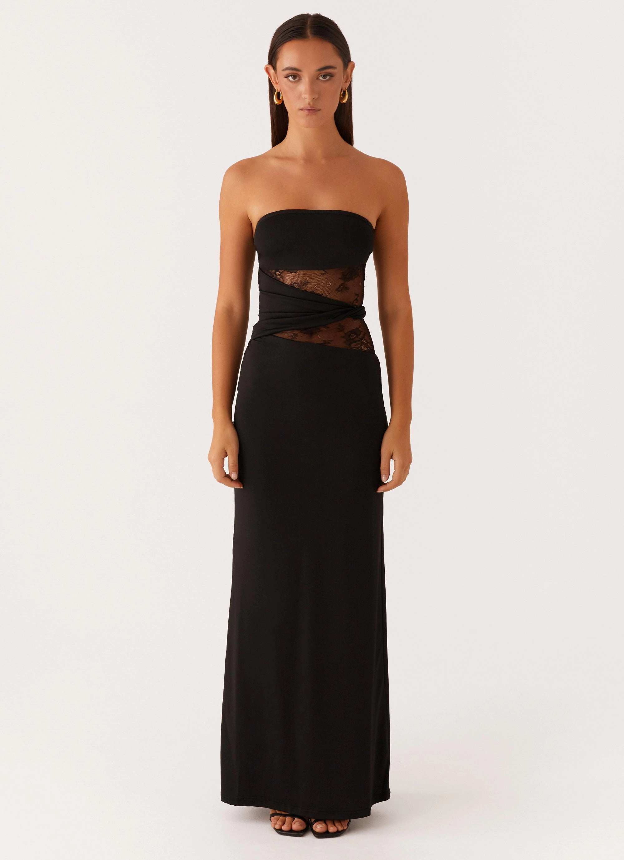 Japan Cool Karma Strapless Maxi Dress - Black