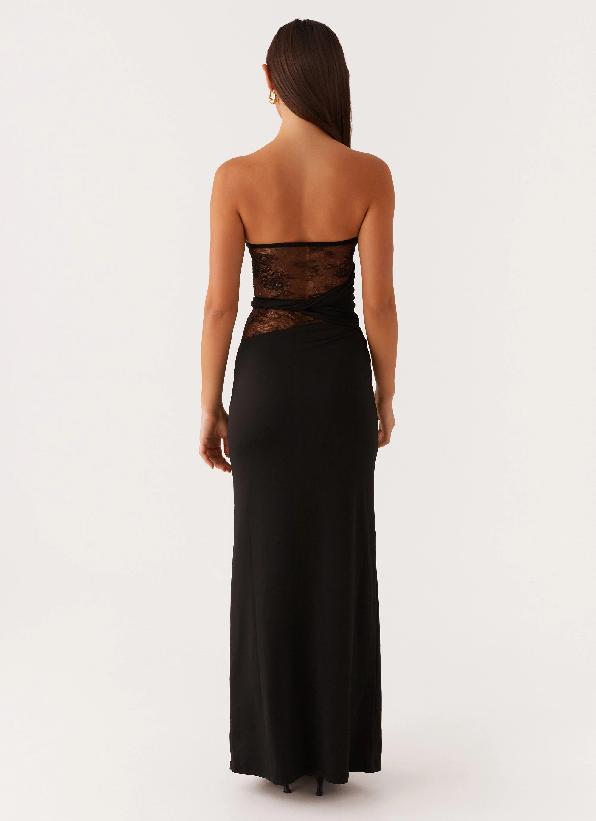 Karma Strapless Maxi Dress - Black Effortless Touch Loose Flow