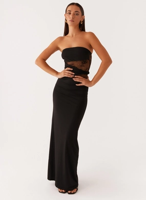 AntiStaticMaterial Artistic Shape Karma Strapless Maxi Dress - Black