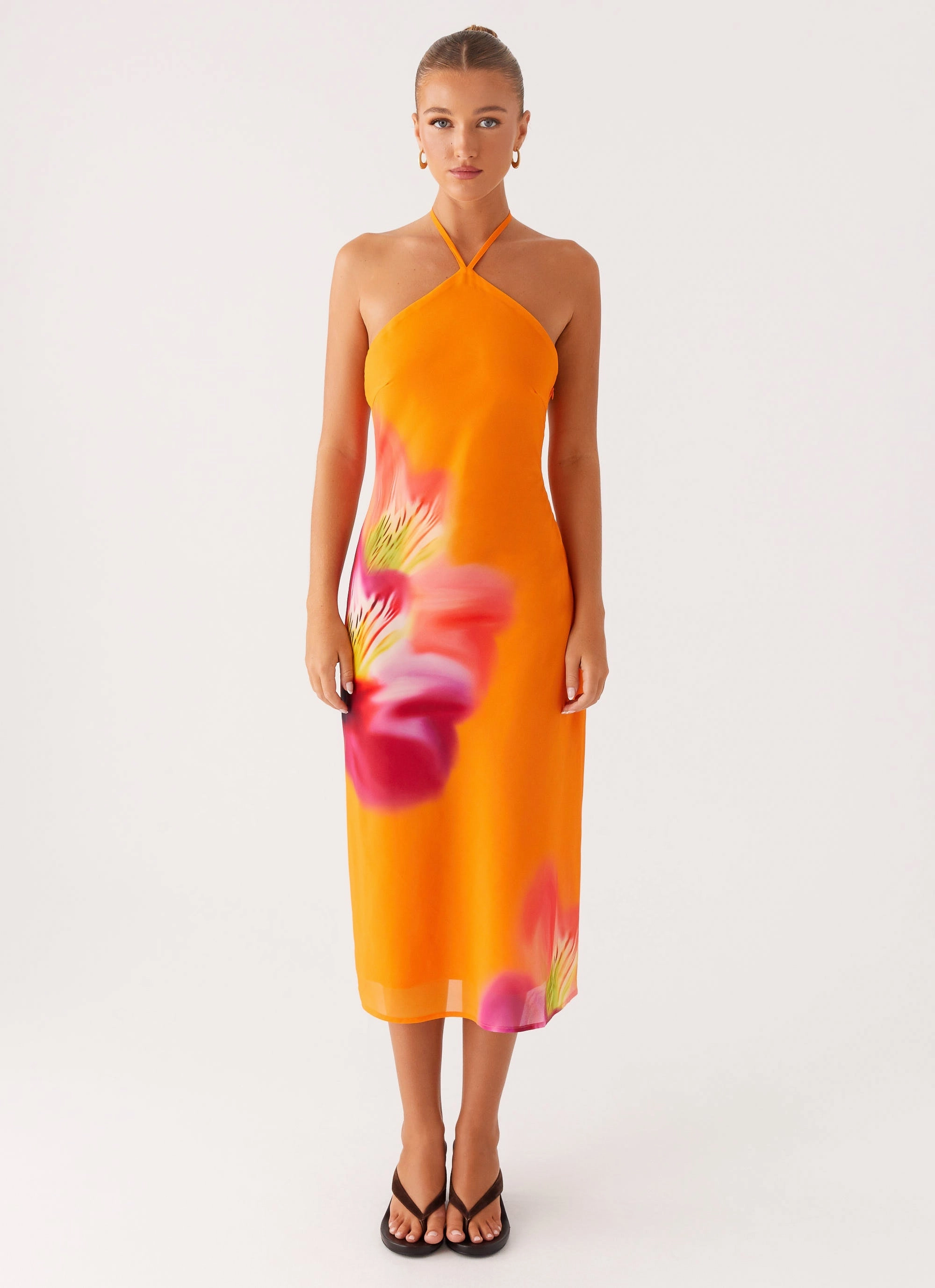 Airy Fit Kea Midi Dress - Orange Tropical
