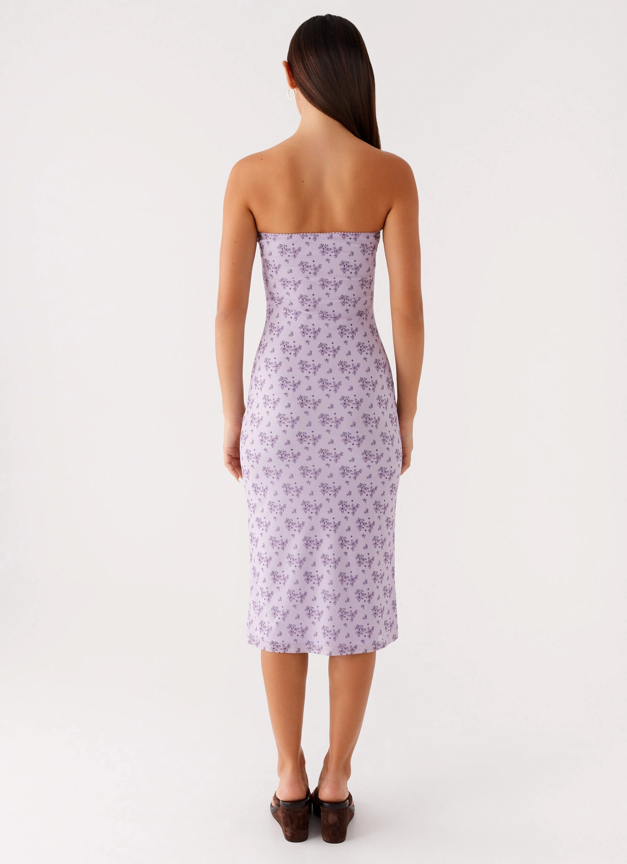 Keila Strapless Midi Dress - Lavender Meadow Simple Elegance