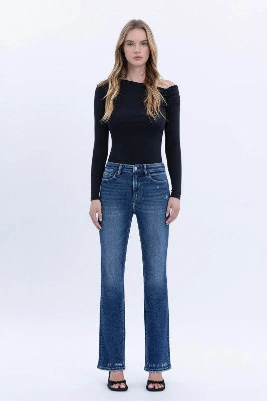 Kerri High Rise Full Length Bootcut Jeans Party Look Earthy Brunch Outfit Summer Vibes Versatile