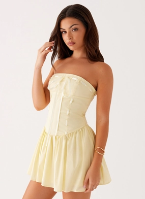 Easy Going Inclusive Fit Kienna Strapless Mini Dress - Yellow