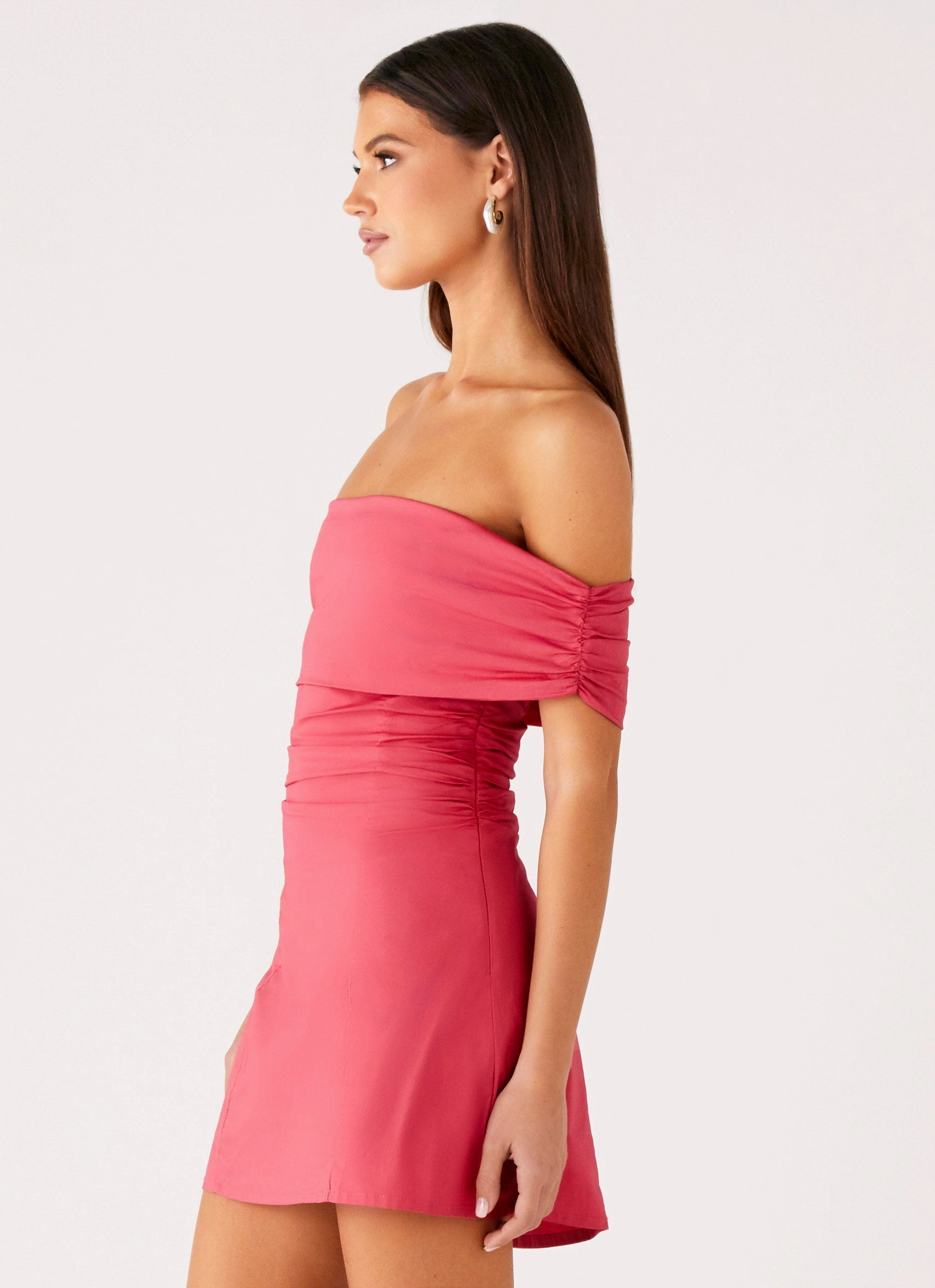 Kierra Mini Dress - Coral Minimal Comfort Graduation-Event