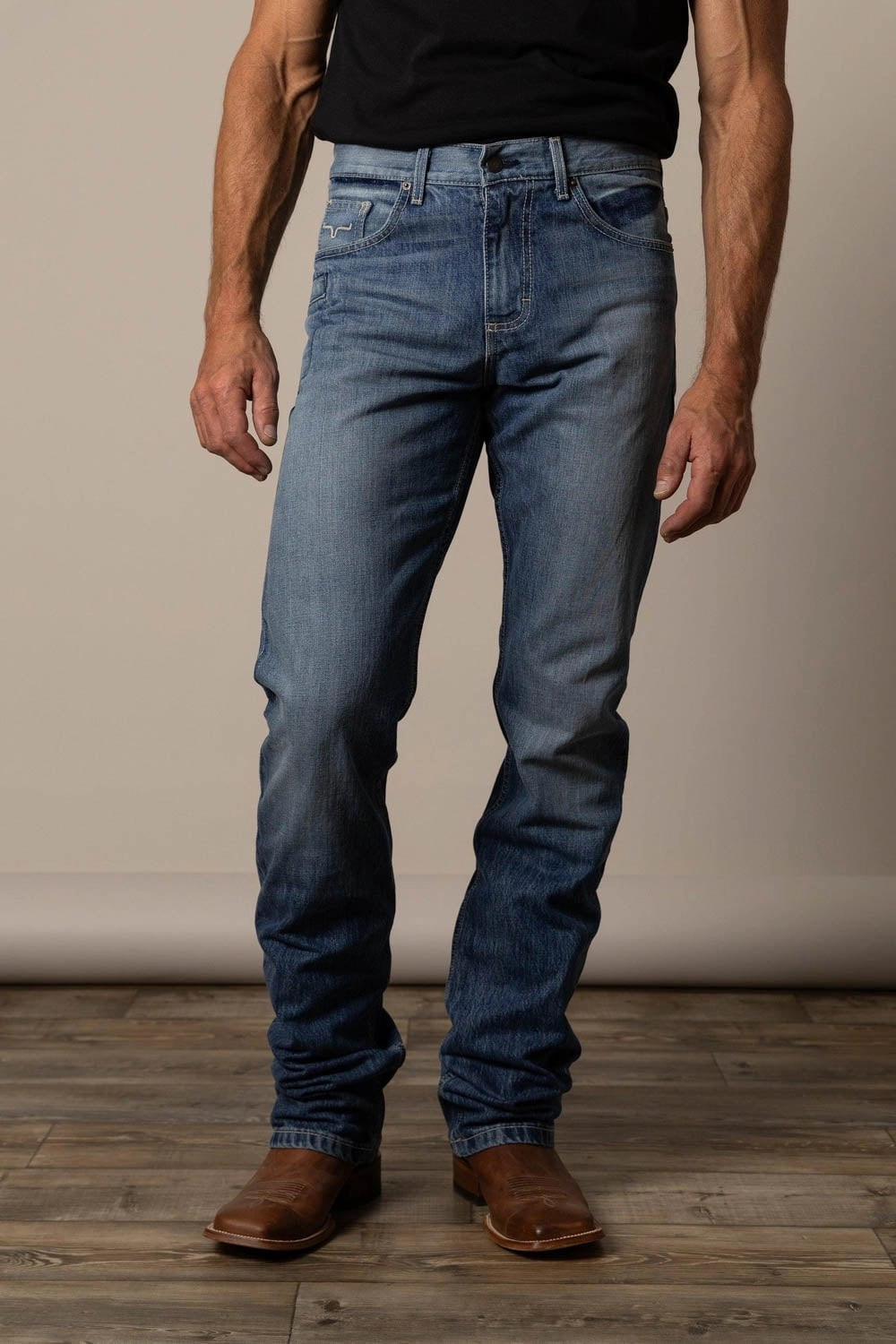 Minimal Outfit Artist Vibe Durable Kimes Ranch Mens James Mid Wash 100% Cotton Jeans