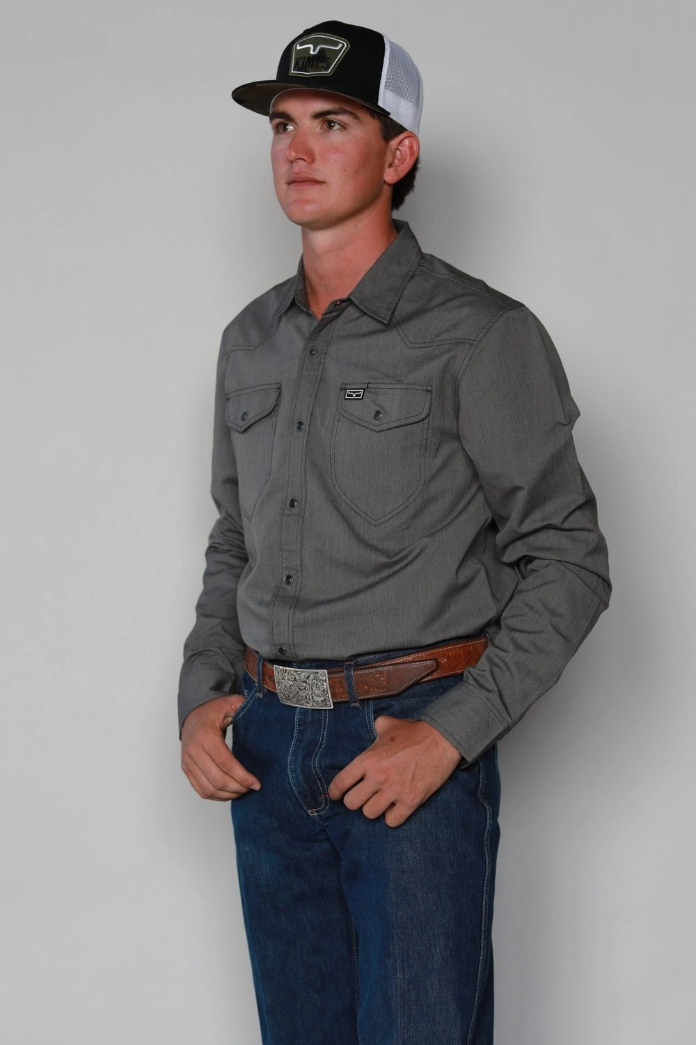 Social Meetup Kimes Ranch Mens Tucson HB Black Cotton Blend L/S Western Shirt