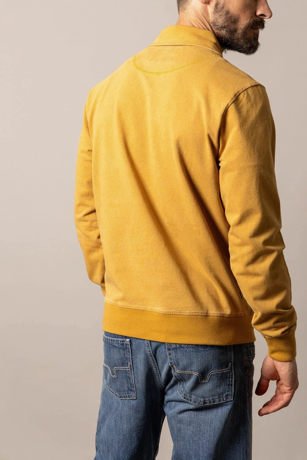 Unisex style Kimes Ranch Mens Wicklow Gold Cotton Blend 1/4 Zip Sweater