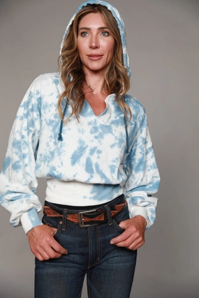 Everyday Wear Hypoallergenic Lining Kimes Ranch Womens Monterey Hoodie Blue Cotton Blend L/S