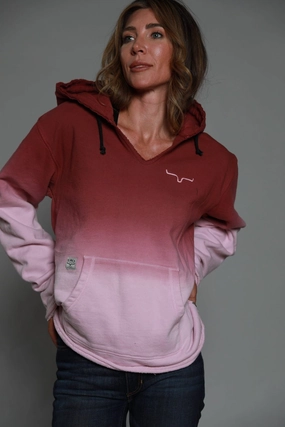 Kimes Ranch Womens Santa Fe Fleece Dark Red 100% Cotton L/S Hoodie Timeless Knitwear