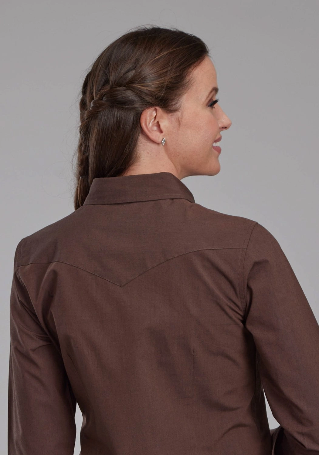 Roper Womens 2162 Black Fill Brown 100% Cotton Btn L/S Shirt Graphic Art