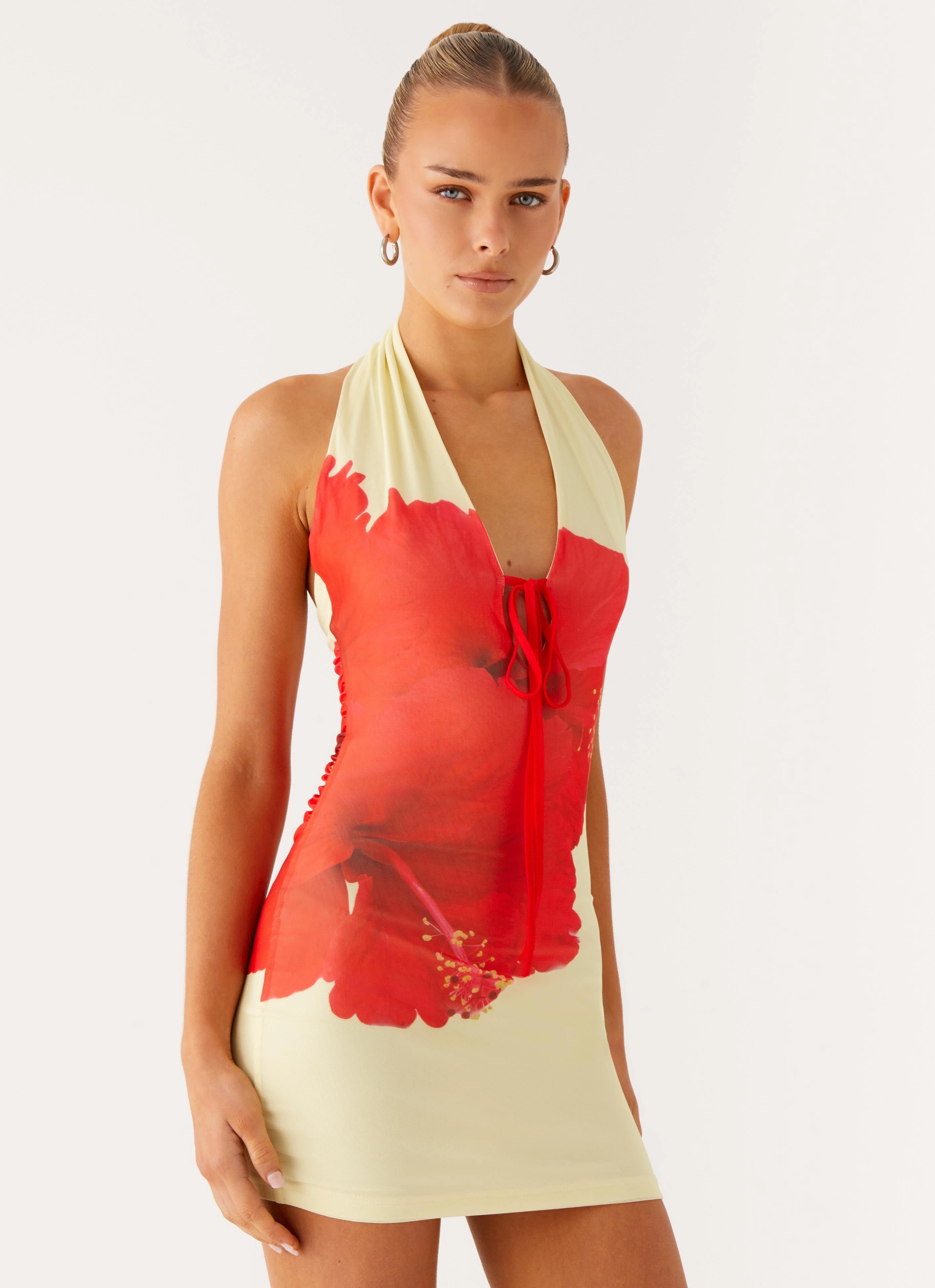 Subtle Flow Know You Better Mini Dress - Scarlet Floral